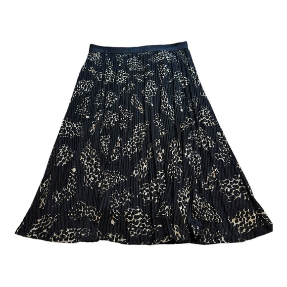 DKNY Animal Print Pleated Pull-On Skirt  - Size Large - Picture 1 of 11